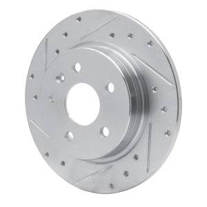 Buick Encore Brake Rotor (1) - Rear Left - R1 Concepts - Drilled & Slotted - Silver - `11-`22